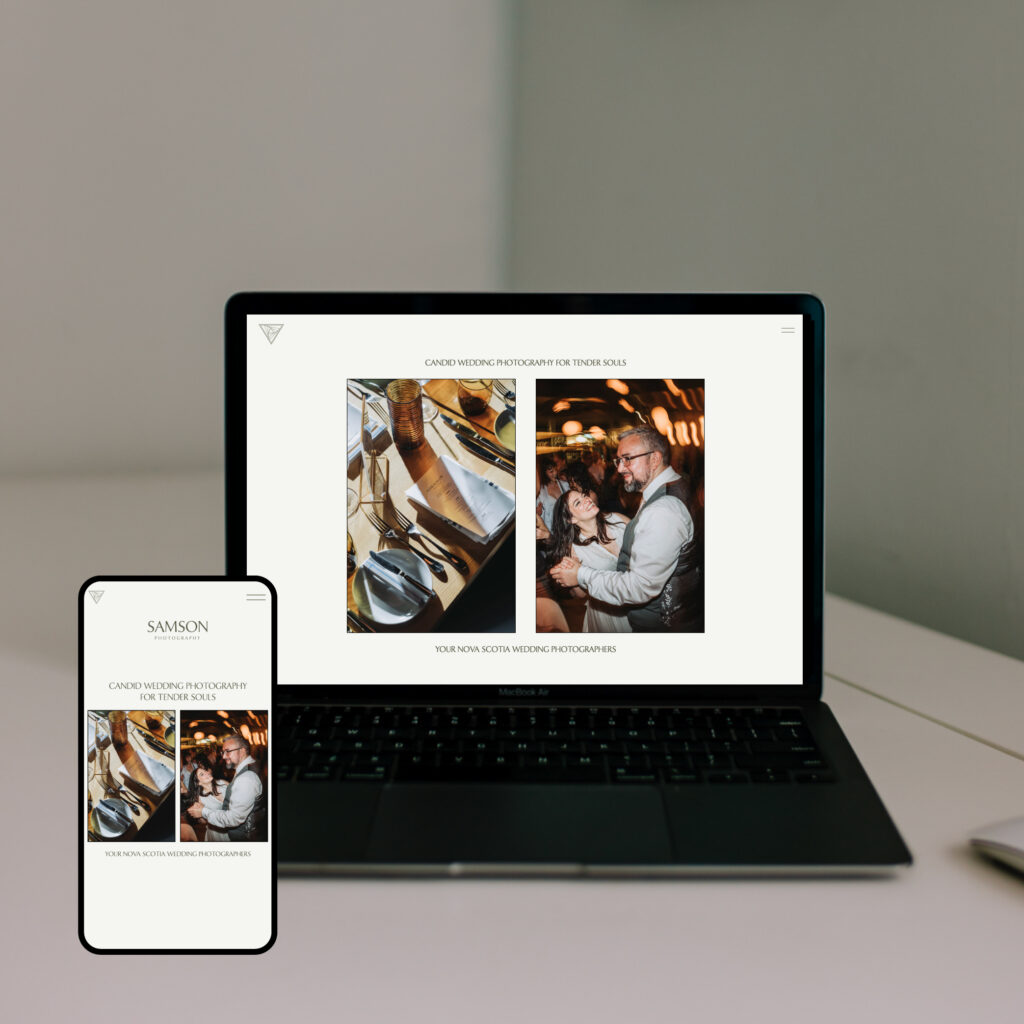 Showit website design layouts for Samson Photography.