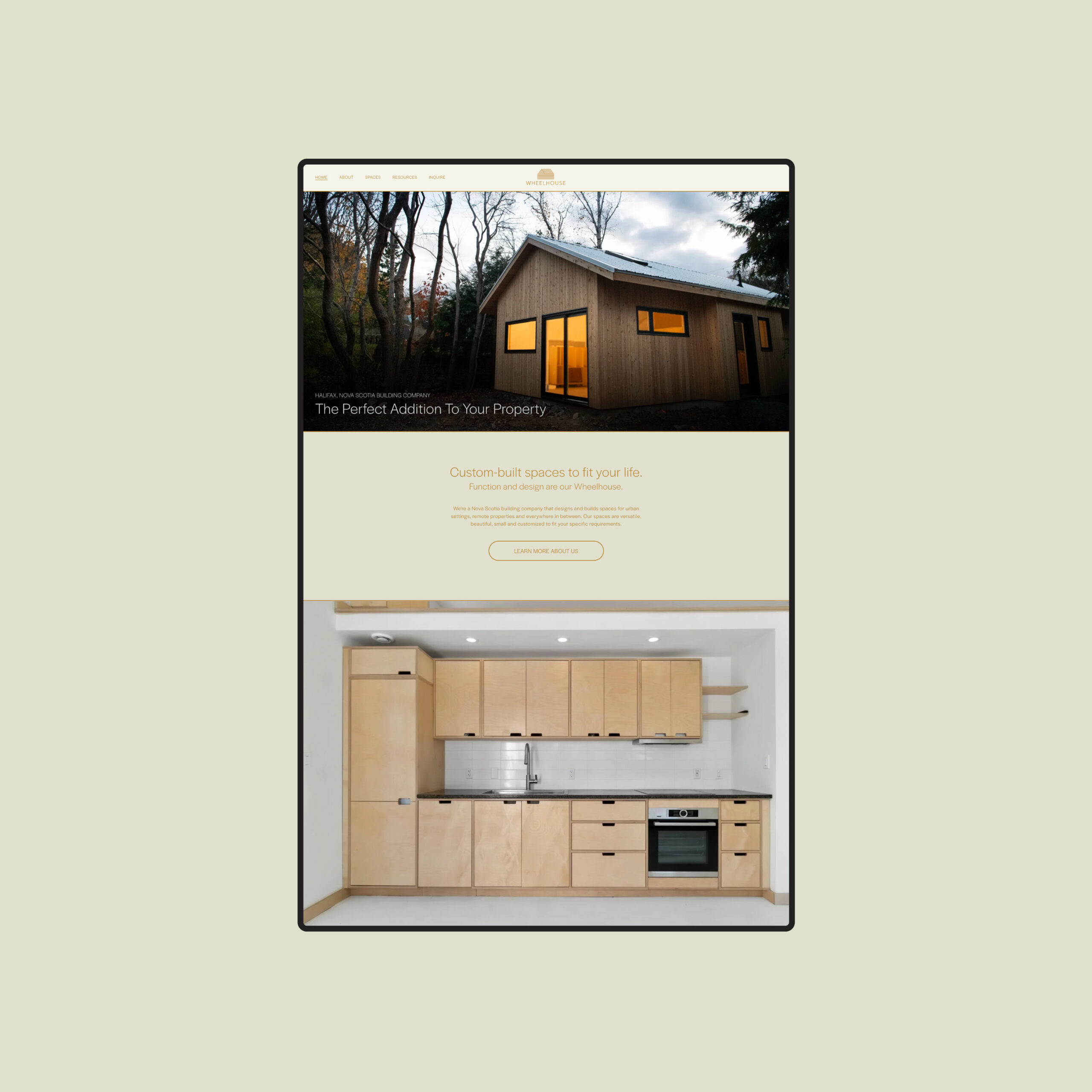 Squarespace website design for Wheelhouse, a Halifax, Nova Scotia Building Company.